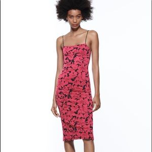 Zara Midi Spaghetti Strap Dress